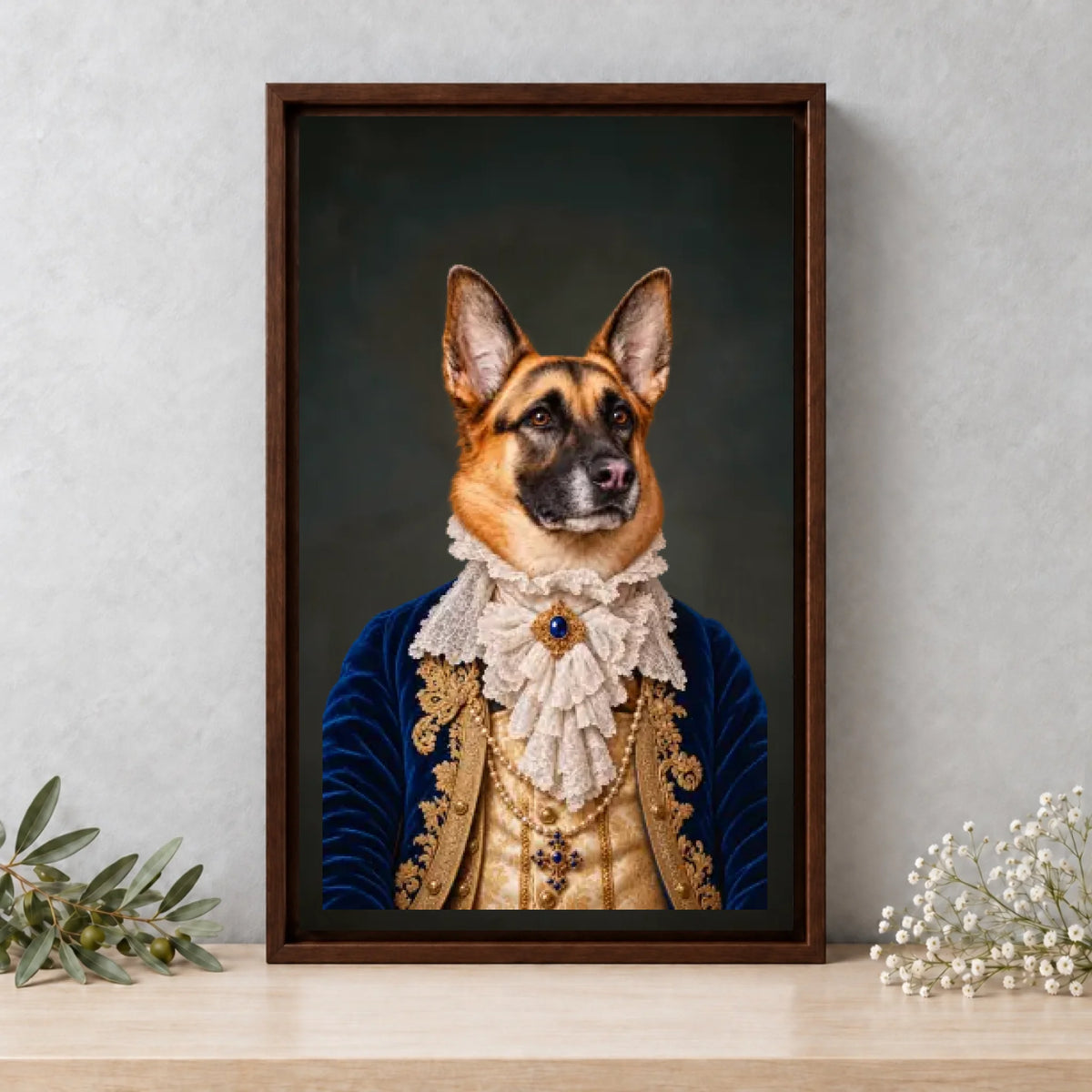 The Aristocrat — Framed Canvas — Brown — square room scene