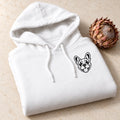 Folded hoodie with drawstrings — large view and soft shadows
