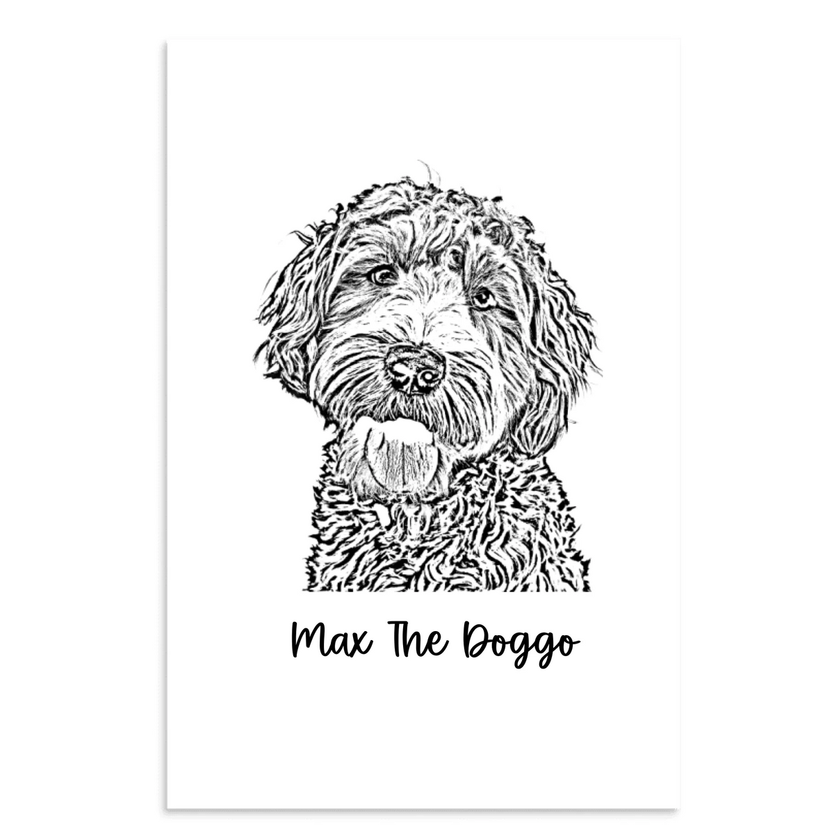 Custom Photo Dog,Cat Pencil Sketch Portrait