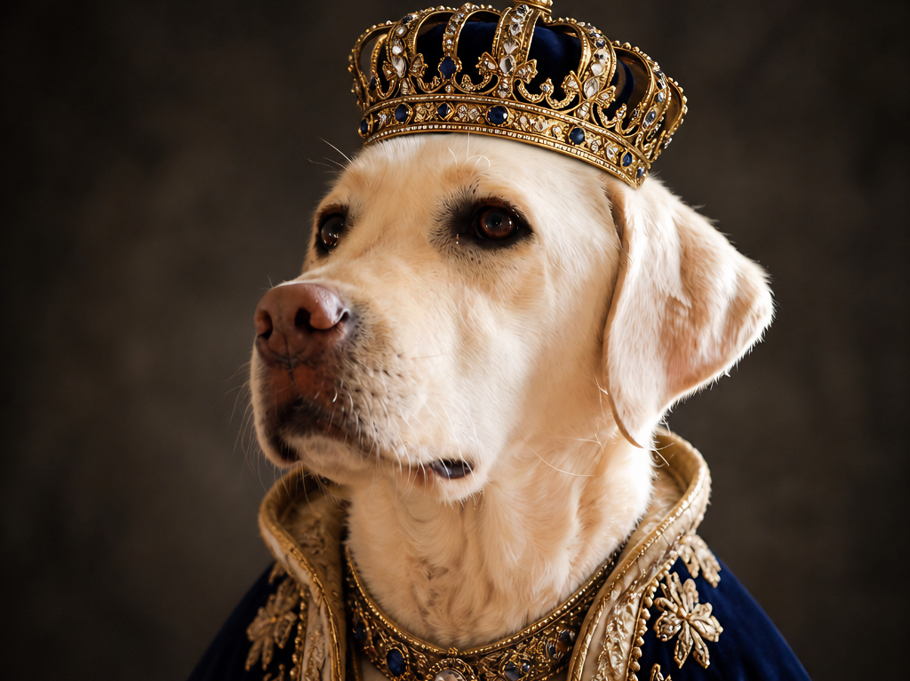 Finished custom dog portrait created from the original photo