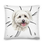 Custom dog face pillow with personalized pet portrait