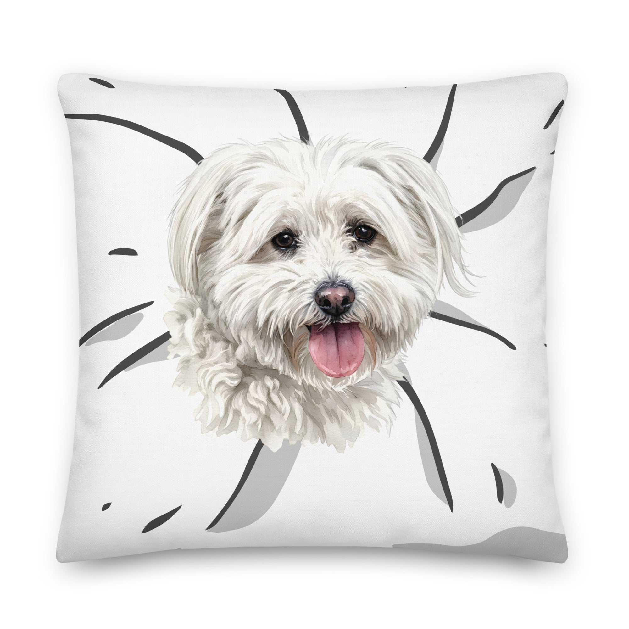 Custom dog face pillow with personalized pet portrait
