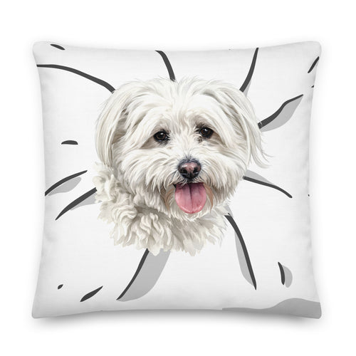 Custom dog face pillow with personalized pet portrait
