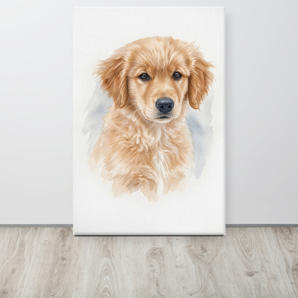 Large custom pet portrait canvas, 24x36 – watercolor wall art for pet lovers
