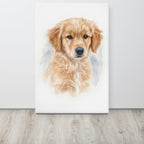 Large custom pet portrait canvas, 24x36 – watercolor wall art for pet lovers
