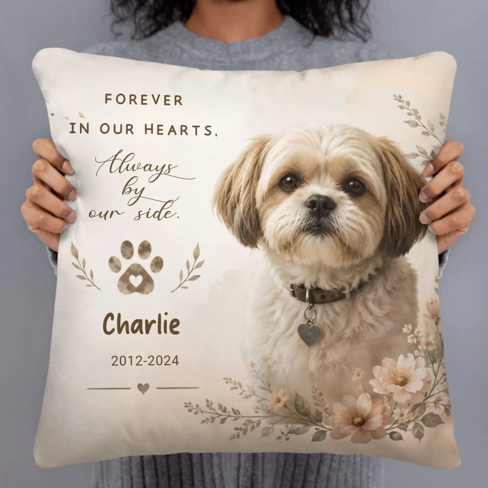 custom pet photo memorial pillow