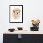 Custom cat portrait watercolor art in black frame, 16x20 inch