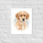 Watercolor dog portrait framed poster, white frame 16x20 – PetArtHaus