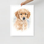 Custom pet portrait gift in white frame, 18x24 – personalized watercolor art