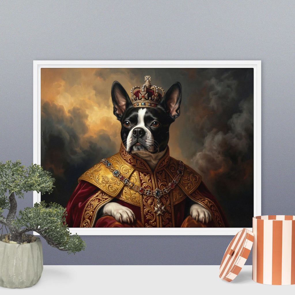The King custom pet canvas wrapped as a gift for pet lovers