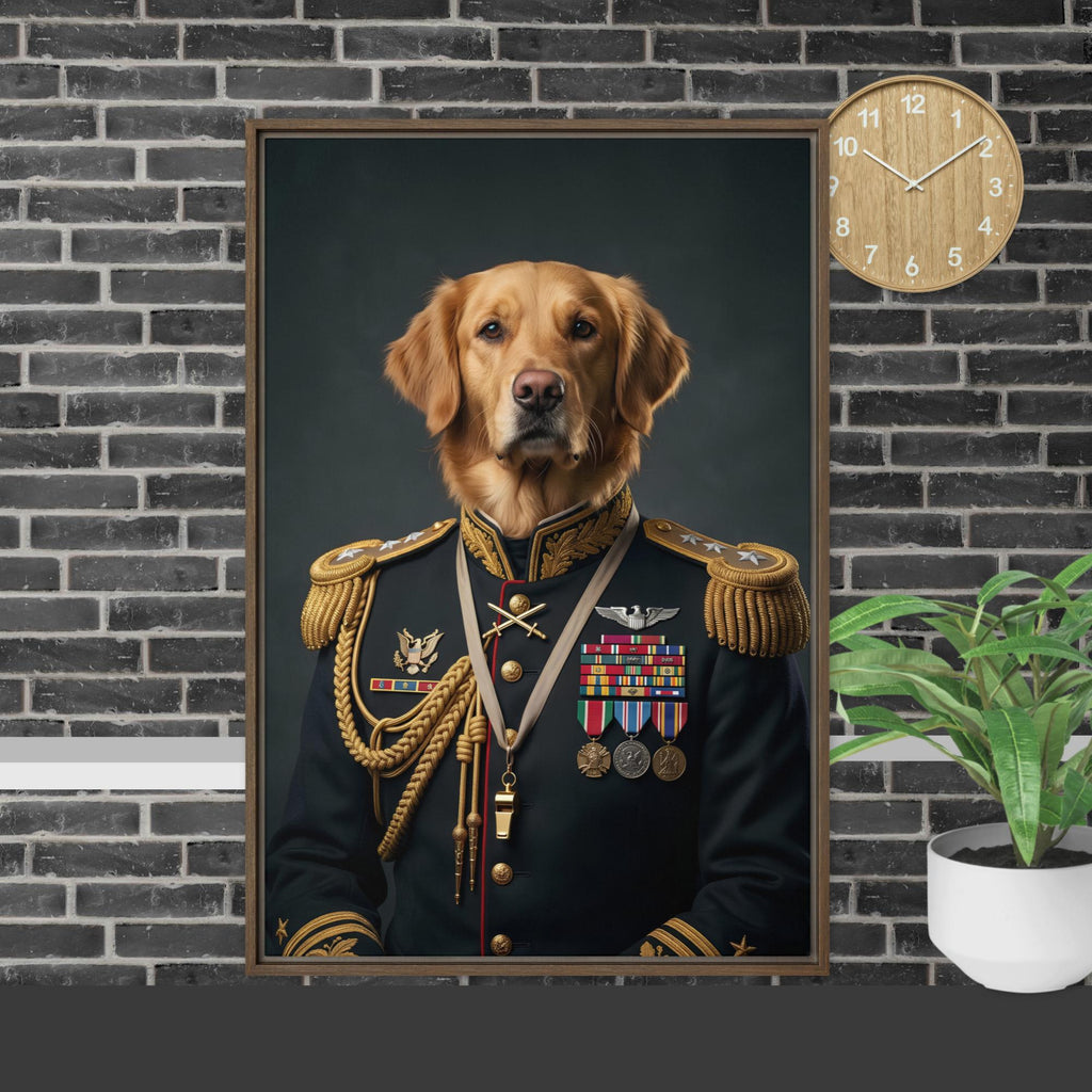  Custom Labrador canvas print displayed above a fireplace as a heartfelt dog lover gift