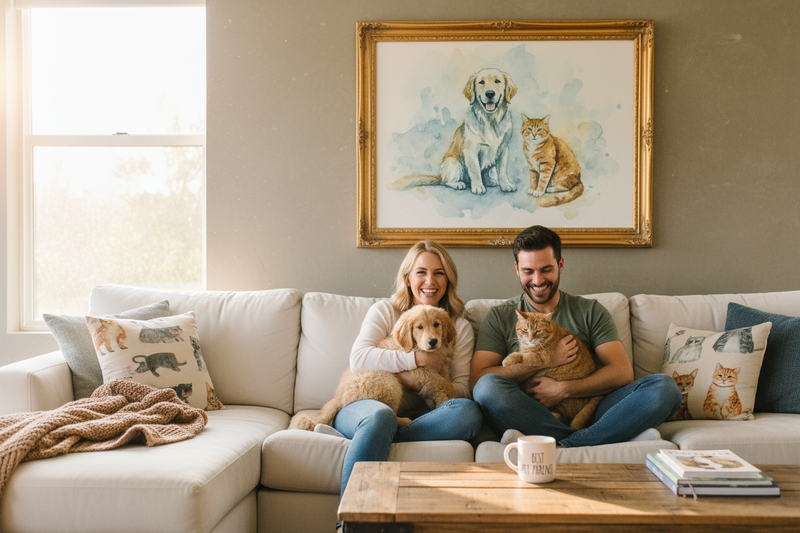 Two Pets Portrait – Couple Lifestyle